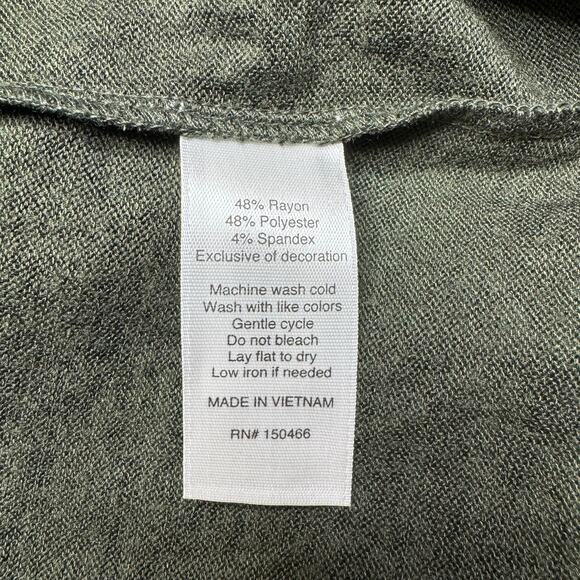 NWT Market & Spruce Marven Olive Green Top Marled Knit Elbow Patch Cowl Neck S - Picture 8 of 10